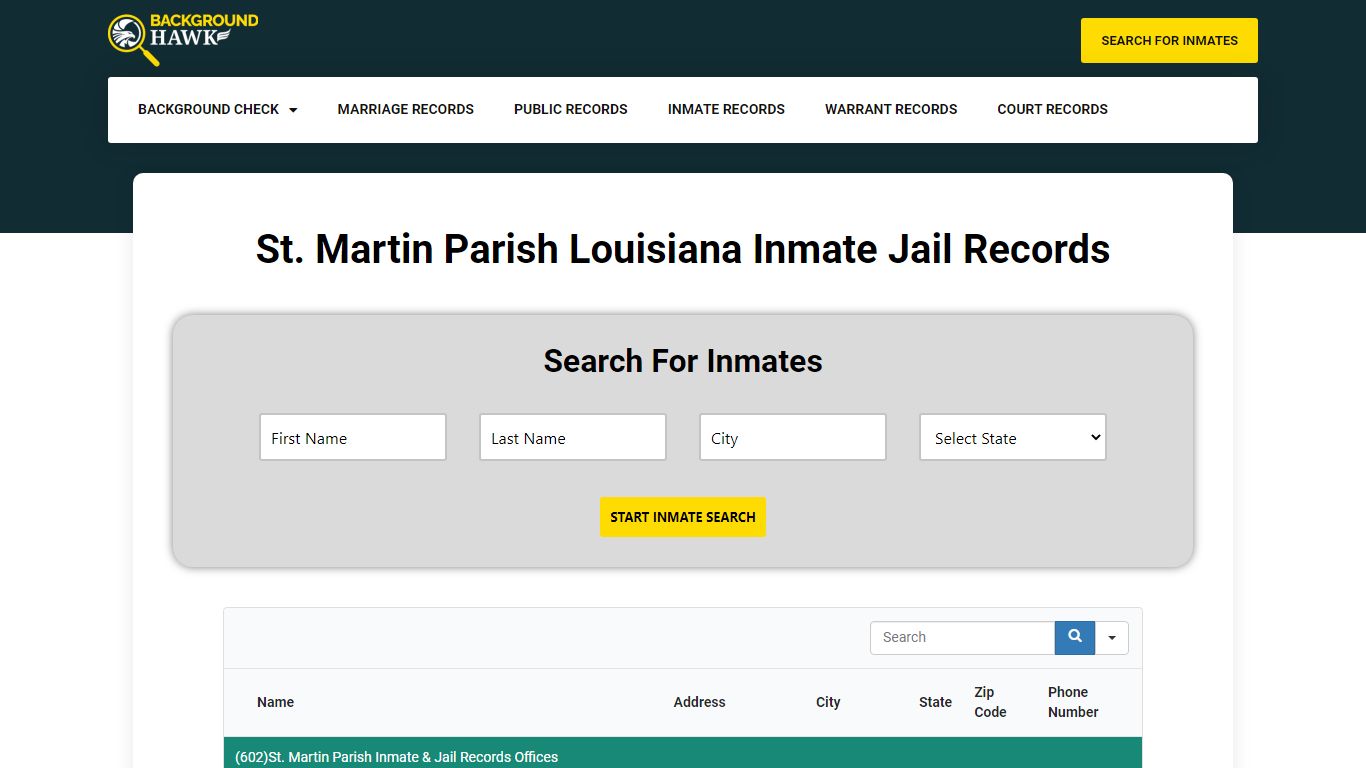 Inmate Jail Records in St. Martin Parish , Louisiana